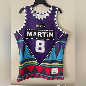 Purple Graphic High school Basketball Jersey XL